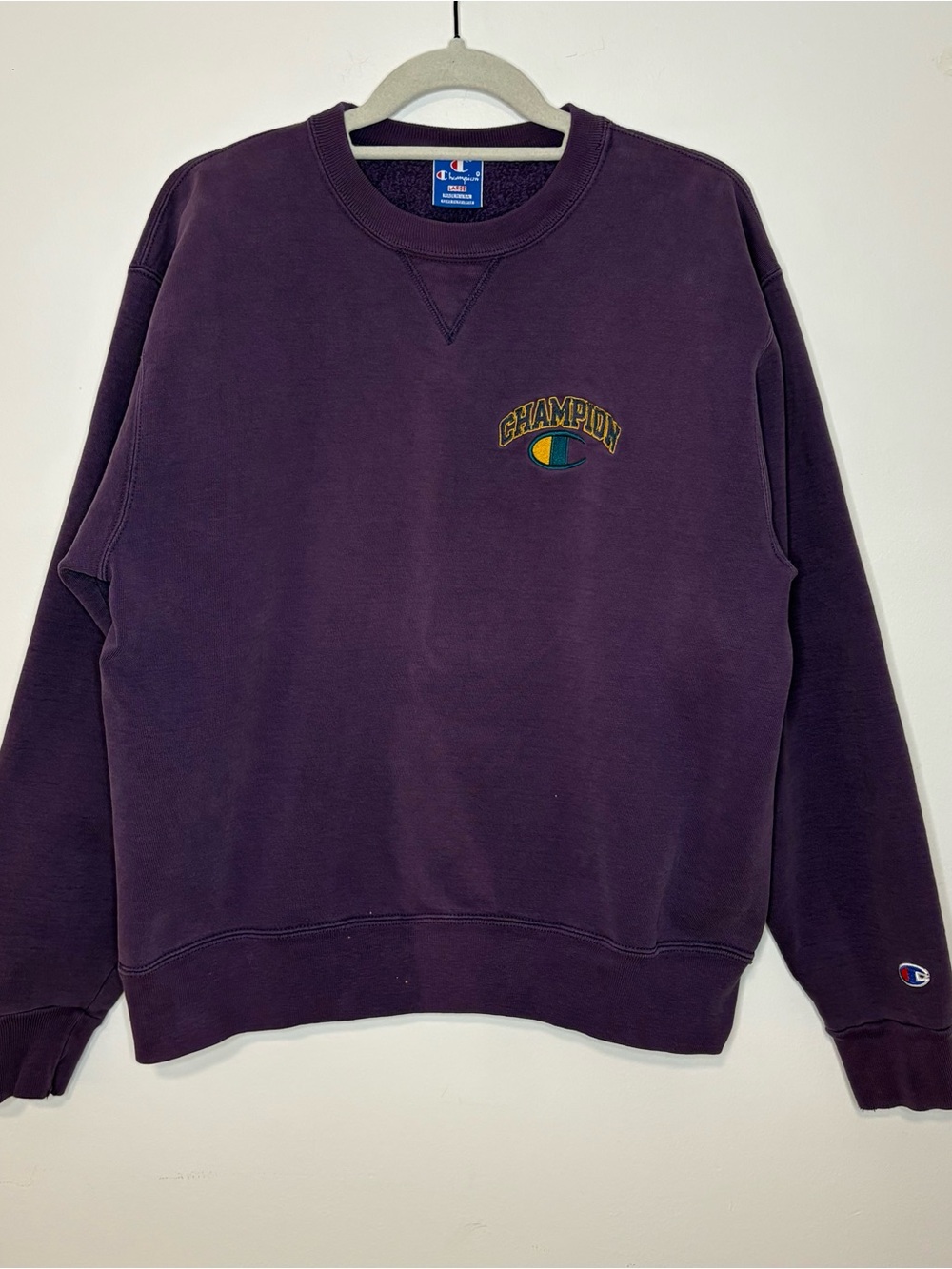 Vintage 90s Champion Sweatshirt Purple Crewneck Size L Unisex